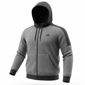Adidas Men’s Zip up Hoodie Large Black & Gray
